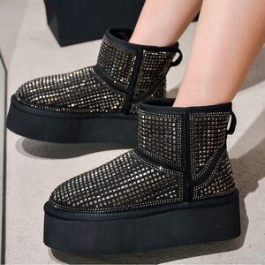 New MAXBE - BLACK - RHINESTONE BOOTIES by CAPE ROBBIN